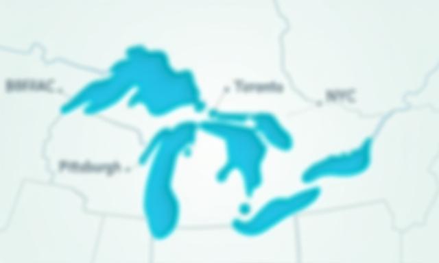 Map of Buffalo NY showing proximity to Toronto, NYC, and Pittsburgh