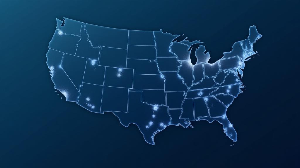 Map of Class I Rail Hubs and Distribution Lanes in North America