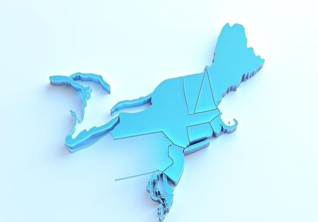Logistics map showing Northeast USA and Canadian cross-border routes