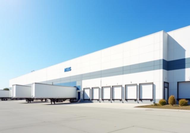The modern exterior of the APLUS Transportation warehouse facility in Buffalo, NY
